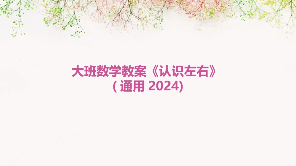 大班数学教案《认识左右》(通用2024)_第1页