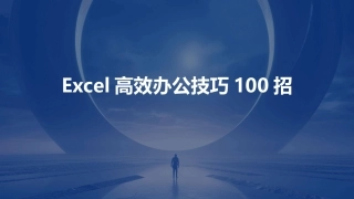 Excel高效办公技巧100招