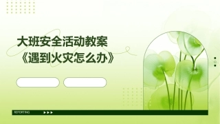 大班安全活动教案《遇到火灾怎么办》