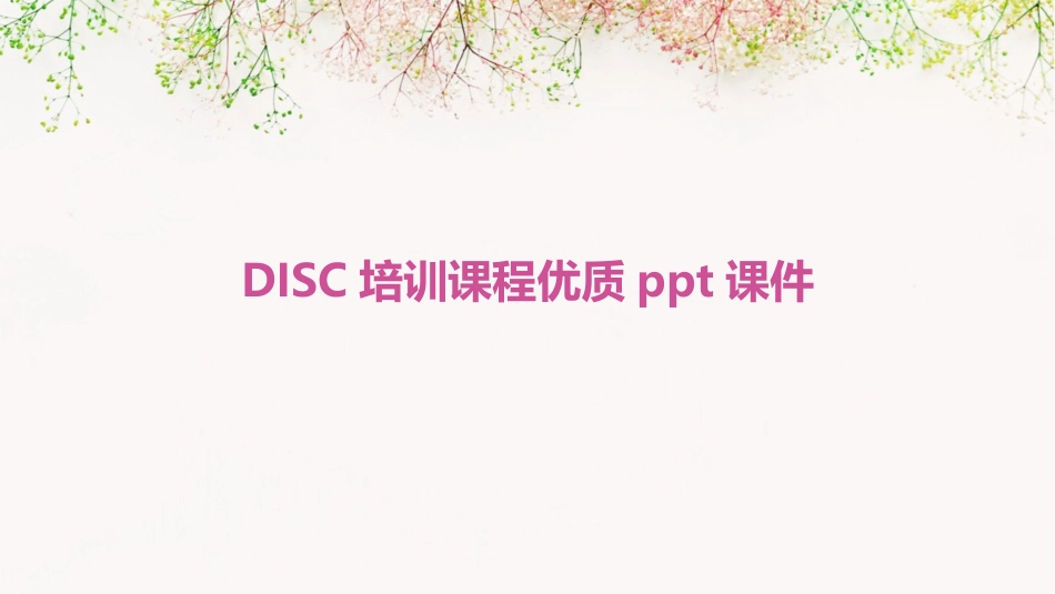 DISC培训课程优质ppt课件_第1页