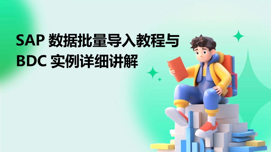 SAP数据批量导入教程与BDC实例详细讲解_第1页