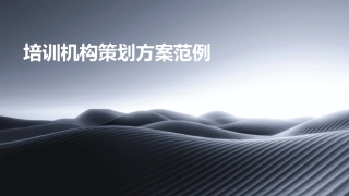 培训机构策划方案范例