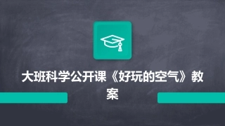 大班科学公开课《好玩的空气》教案