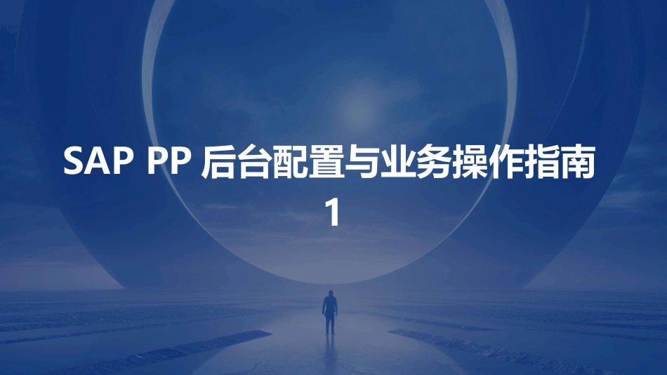 SAP PP后台配置与业务操作指南1_第1页
