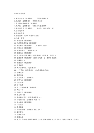 100部校园电影 梳理汇总