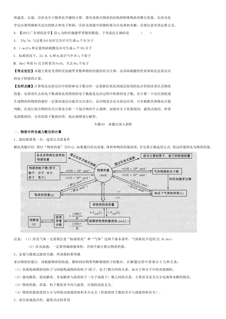 阿伏加德罗常数的考查 题型解析_第3页