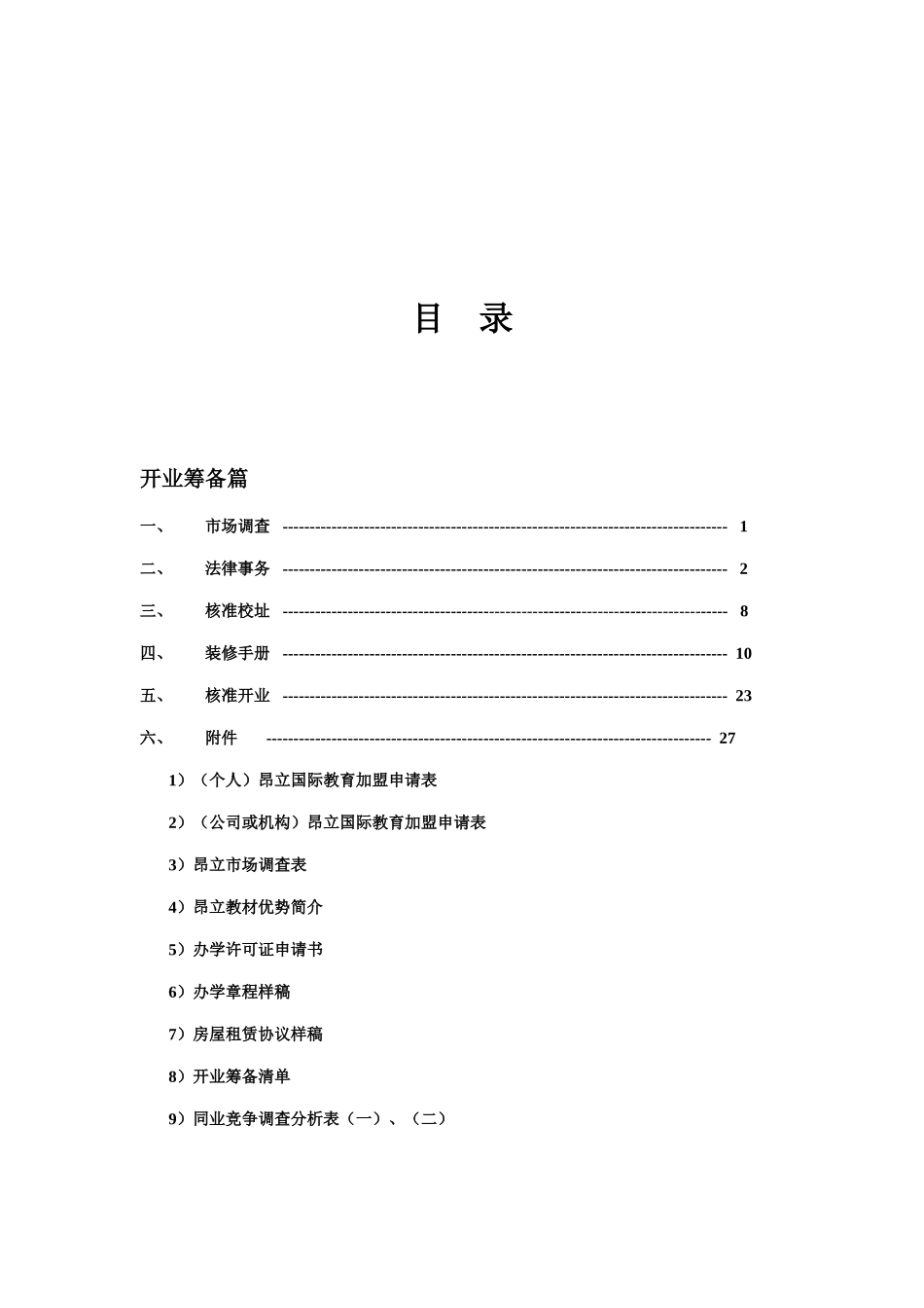 昂立国际教育加盟申请筹备目录_第1页