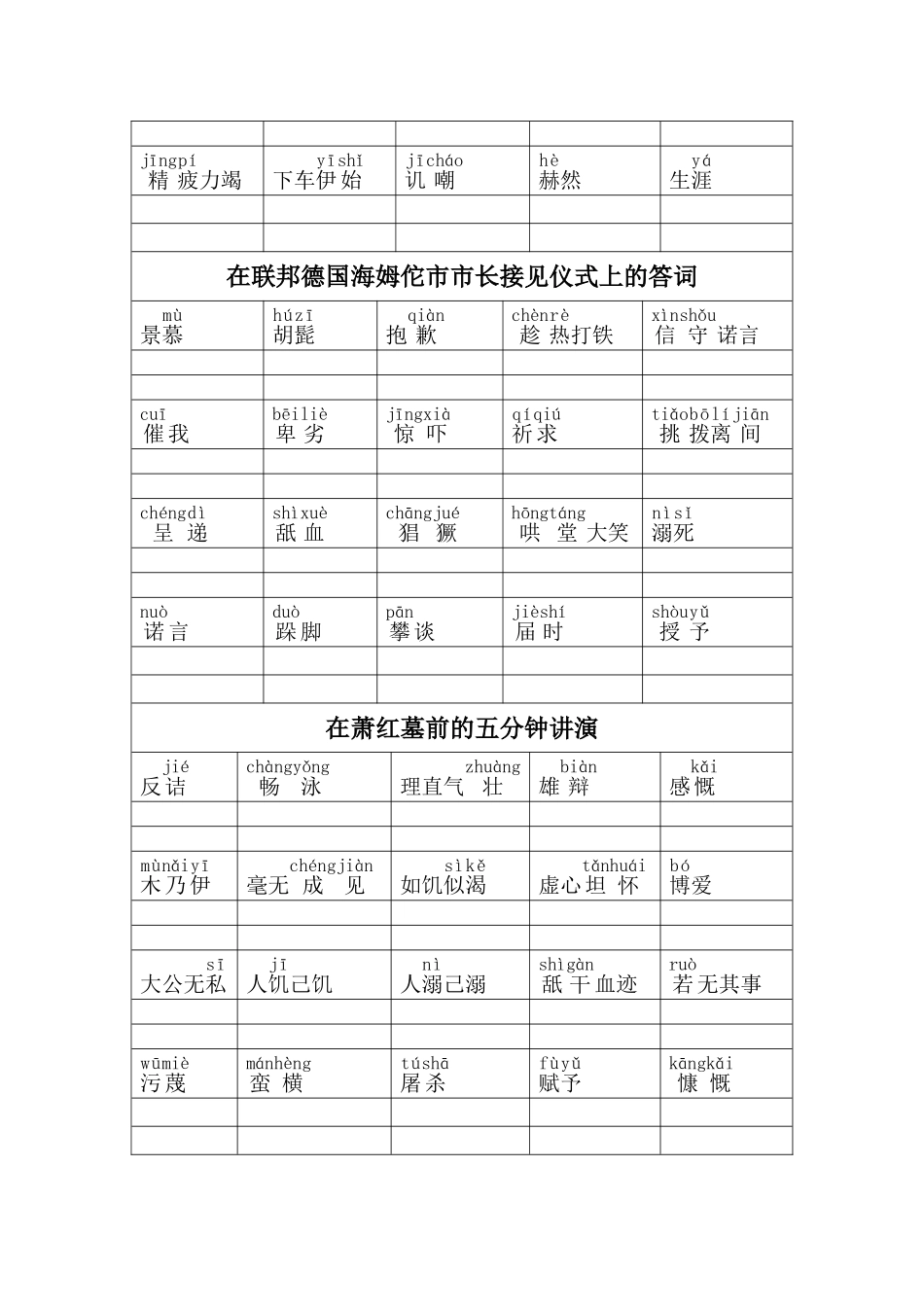 八年级（下）第六单元生字词悼念玛丽·居里_第2页