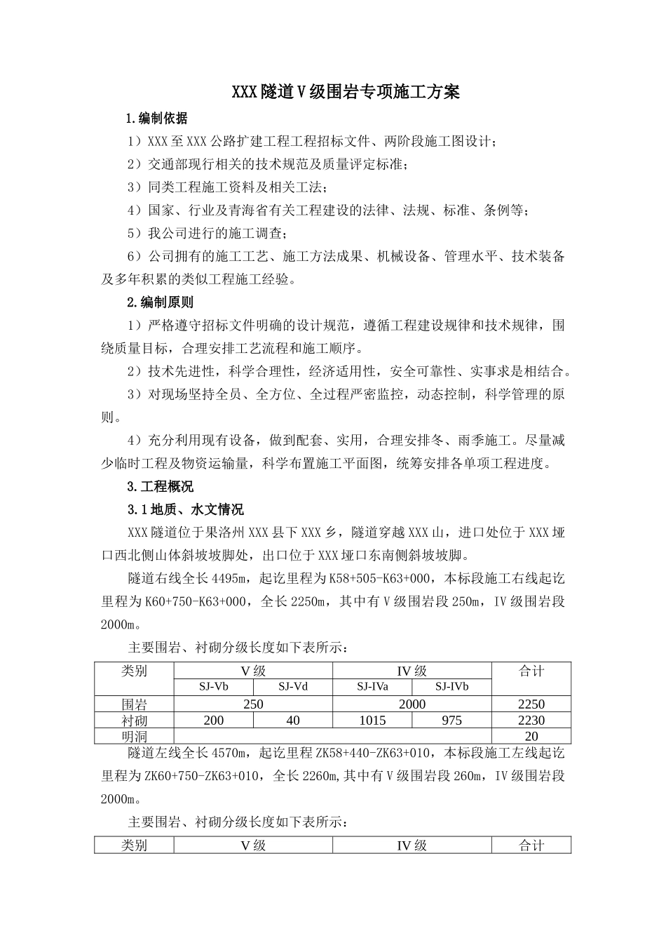 XXX隧道V级围岩专项施工方案_第3页