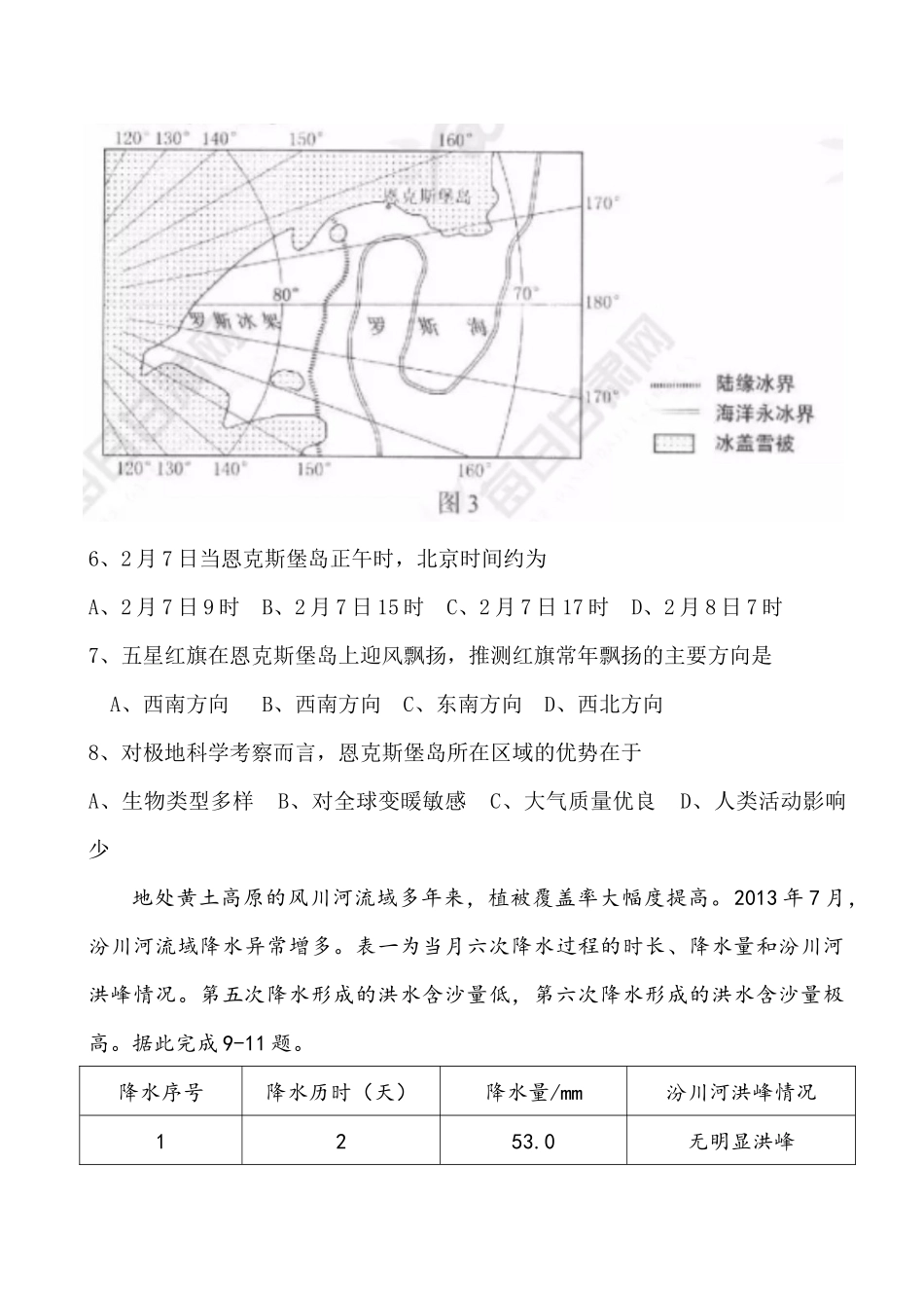 2024年普通高等学校招生全国统一考试文科综合能力测试试题卷_第3页