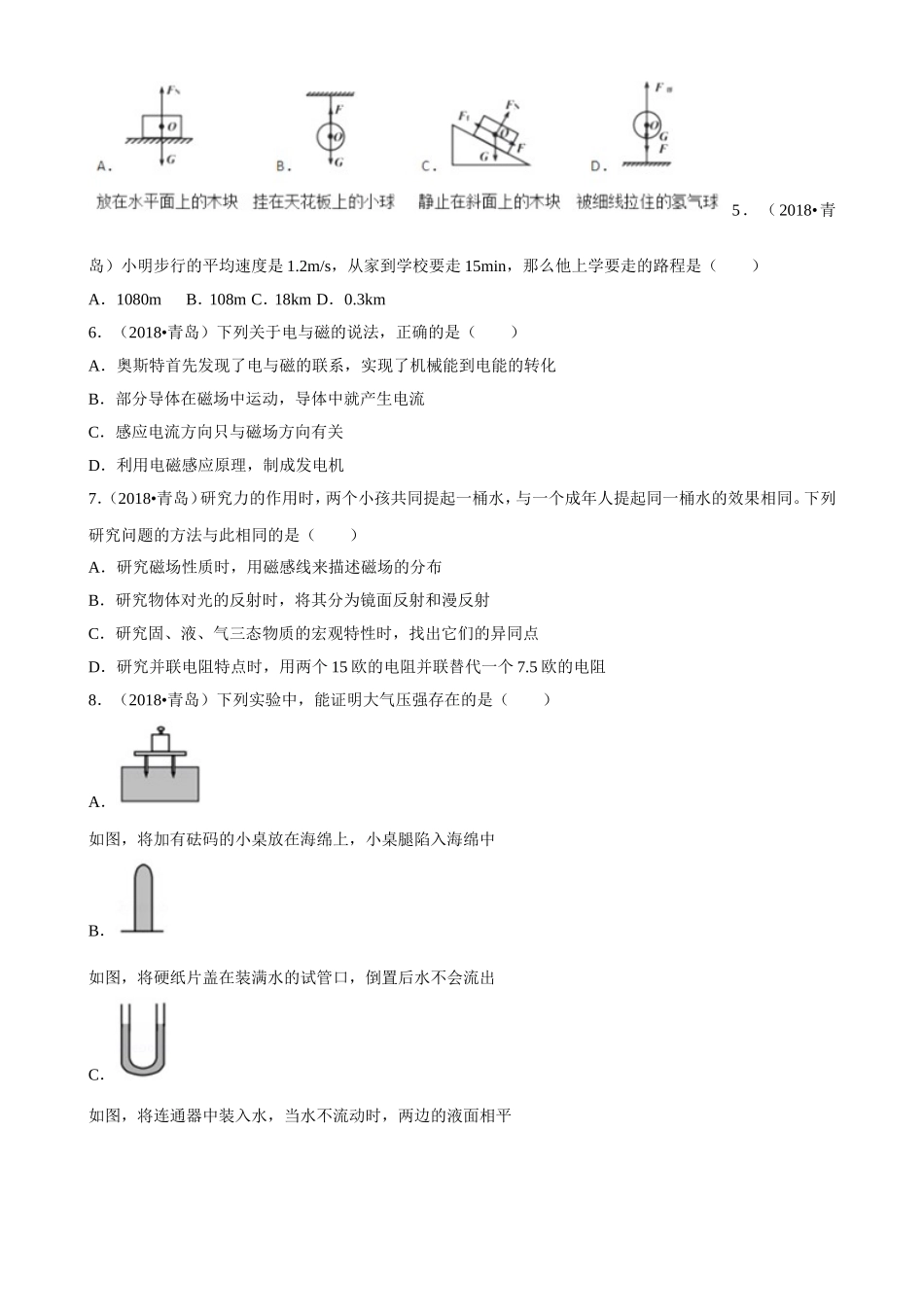 2024年山东省青岛市中考物理试卷（含答案）_第2页