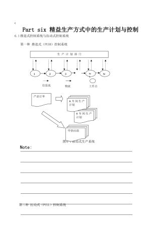 Part six 精益生产方式中的生产计划与控制