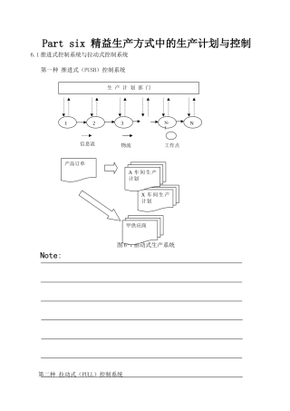 Partsix精益生产方式中的生产计划与控制