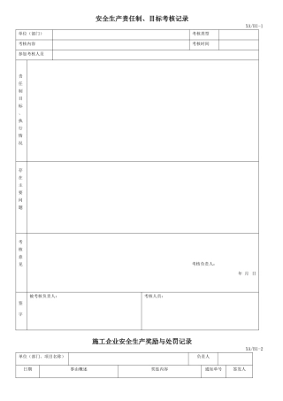 安全生产责任制、目标考核记录