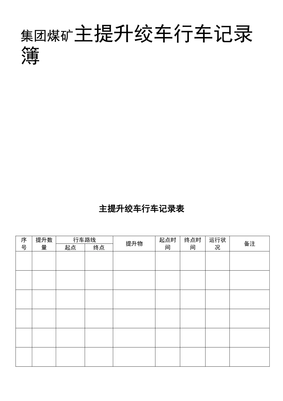 集团煤矿主提升绞车行车记录簿_第3页