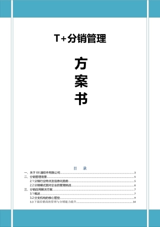 T+分销管理方案书