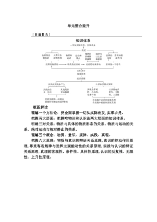 单元整合提升 唯物论和认识论