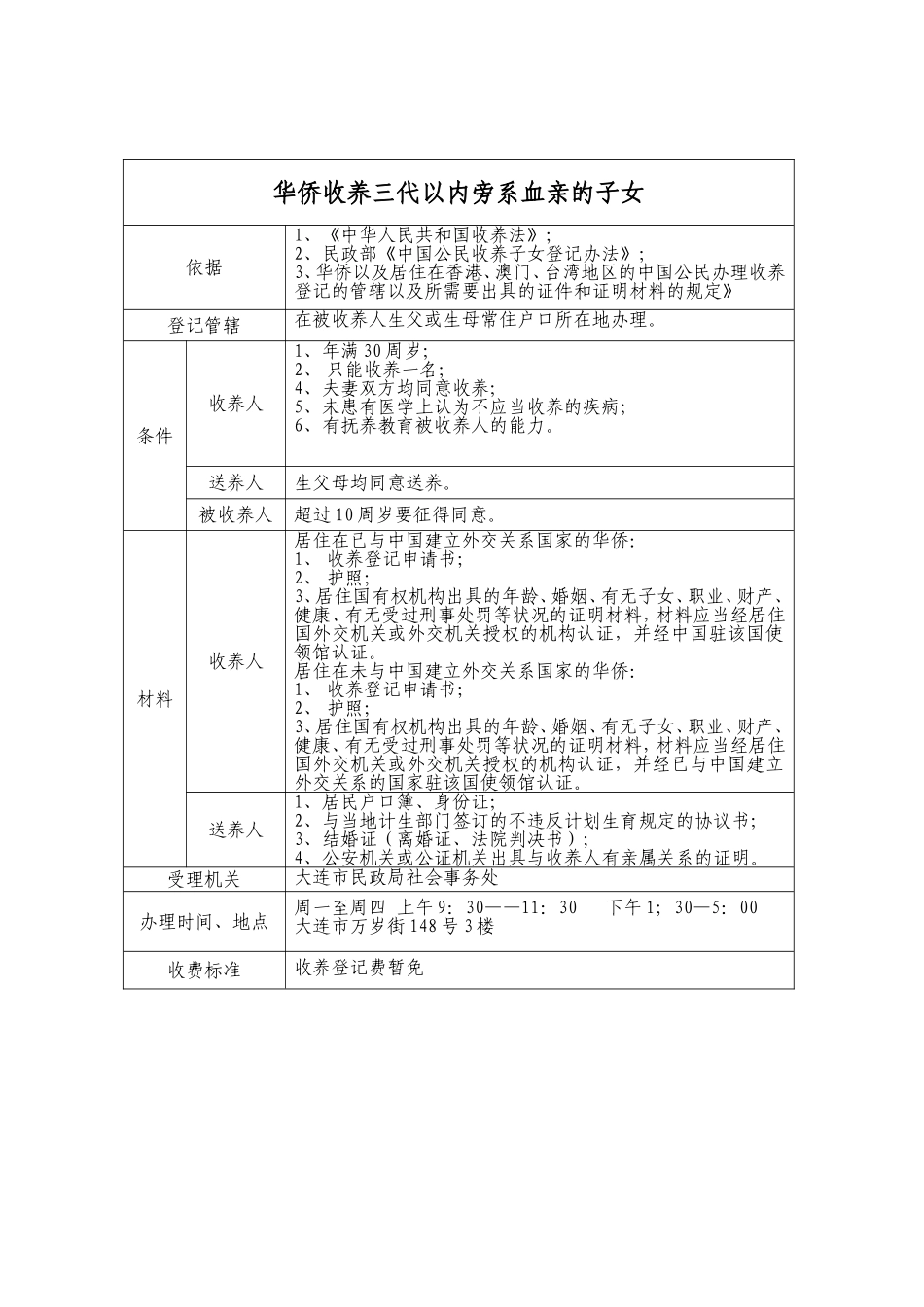 华侨收养三代以内旁系血亲的子女_第1页