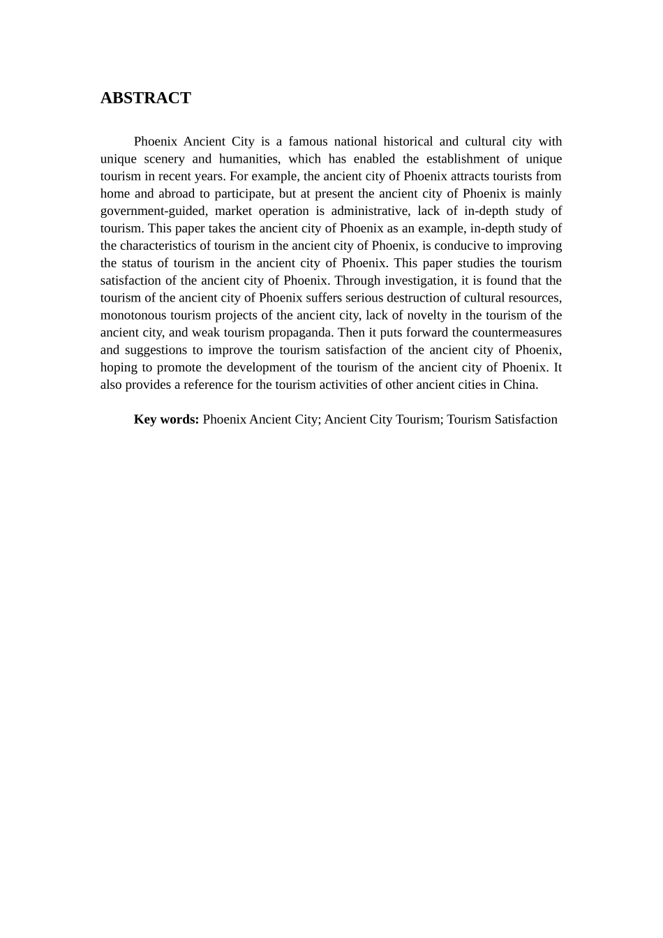 基于游客体验的古城旅游满意度提升研究分析以凤凰古城为例  旅游管理专业_第3页