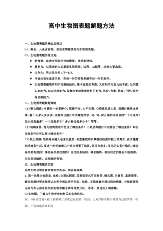 高中生物图表题解题方法梳理汇总