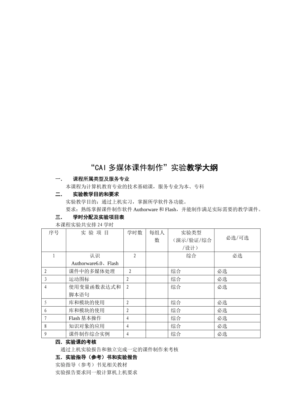 计算机科学与技术学院实验教学大纲_第3页