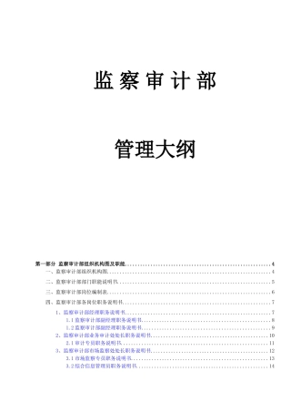 监察审计部管理大纲
