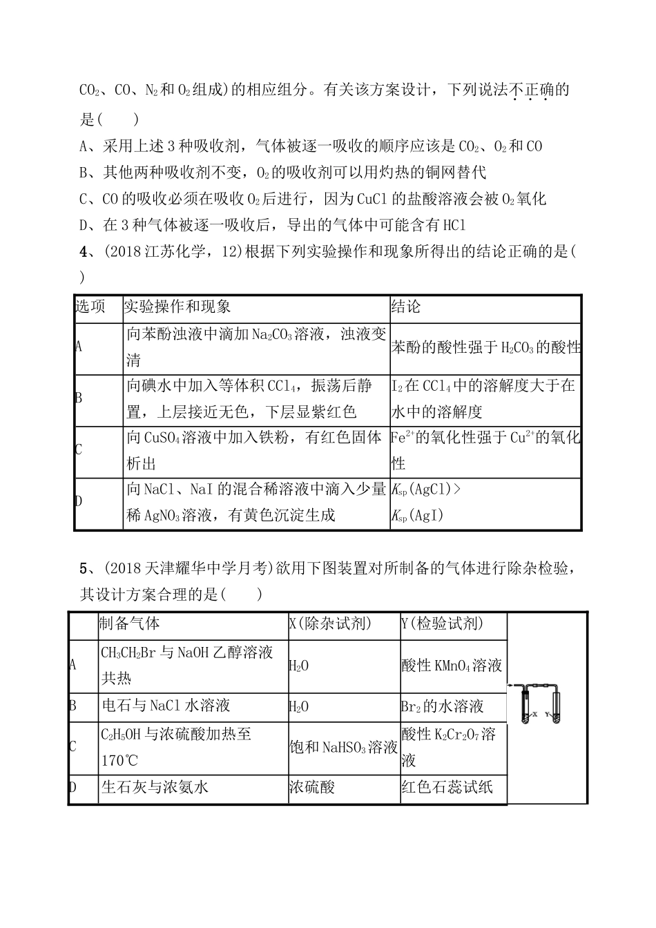 考点规范练 物质的制备、实验方案的设计与评价测试练习题_第2页