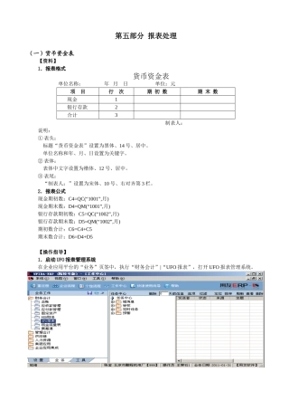 第五部分报表处理操作手册