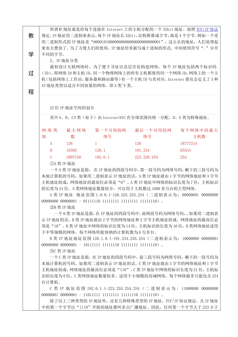 因特网基础知识课程教学设计_第2页