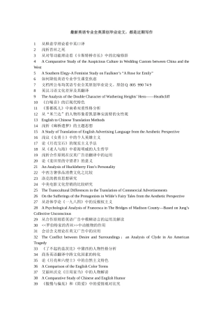 英语专业全英原创毕业论文，都是近期写作[2]