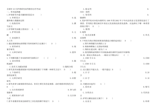 全国年10月护理研究高等教育自学考试