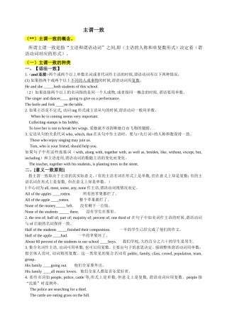 主谓一致 英语语法专题练习