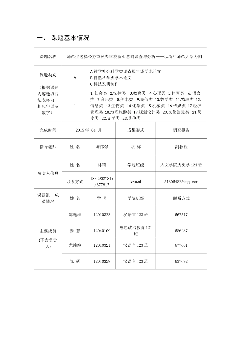 师范生选择公办或民办学校就业意向调查与分析——以浙江师范大学为例 申报表_第2页