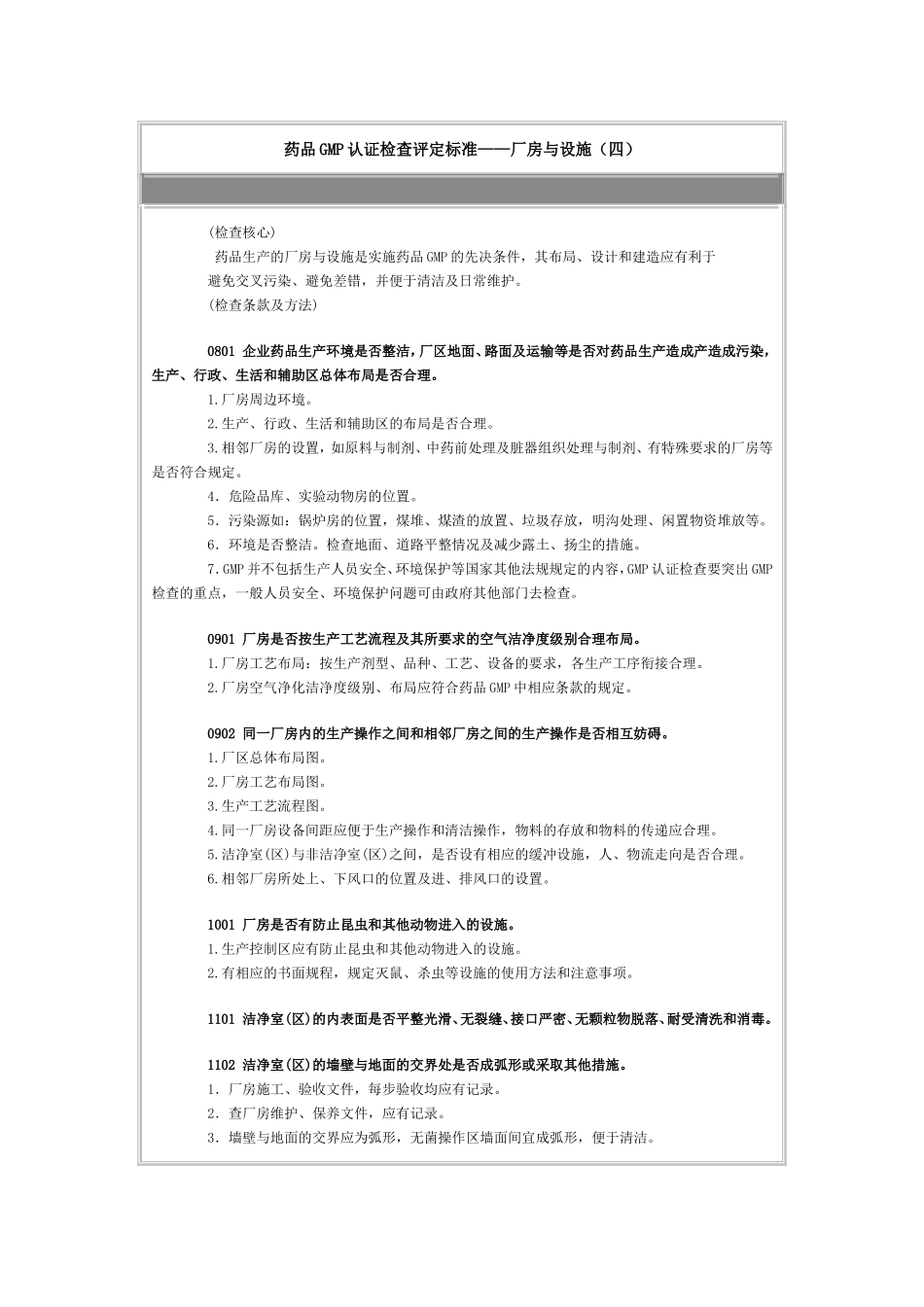 药品GMP认证检查评定标准——厂房与设施_第1页
