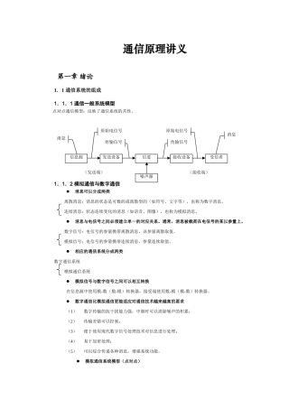 通信原理知识点梳理汇总