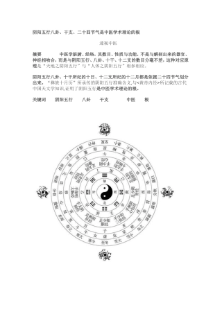 阴阳五行八卦、干支、二十四节气是中医学术理论的根 透视中医