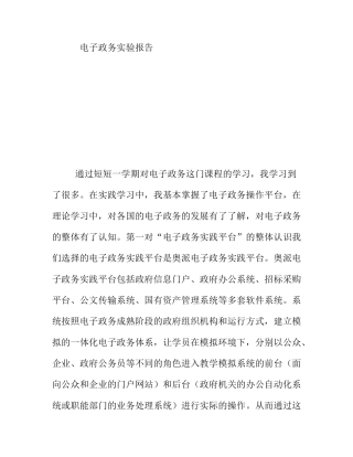 电子政务实验报告