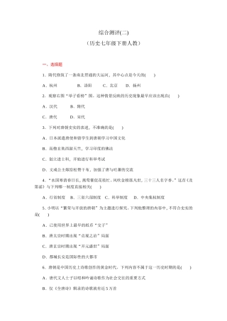 综合测评（历史七年级下册人教）