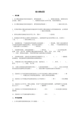 综合测试四民族语言文字