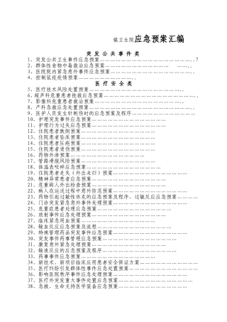 镇卫生院应急预案汇编