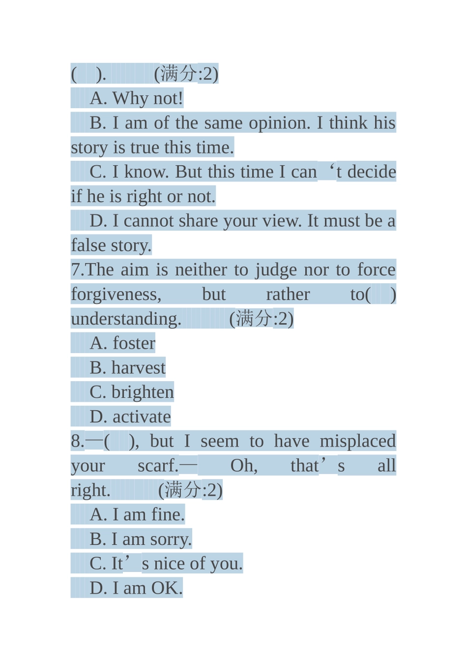 中国医科大学大学英语2》在线作业_第3页