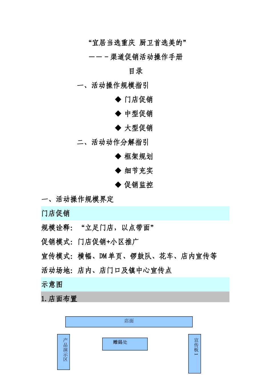 “宜居当选重庆厨卫首选美的”―― 渠道促销活动操作手册_第1页