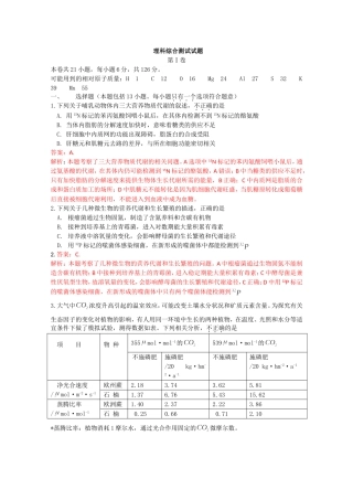 2024年普通高等学校招生全国统一考试（四川卷）理科综合测试试题