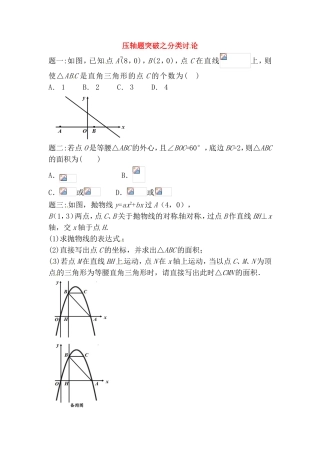 shuxue 压轴题突破之分类讨论