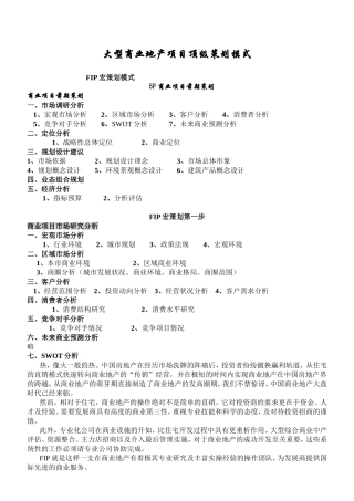 FIP宏策划模式大型商业地产项目顶级策划模式