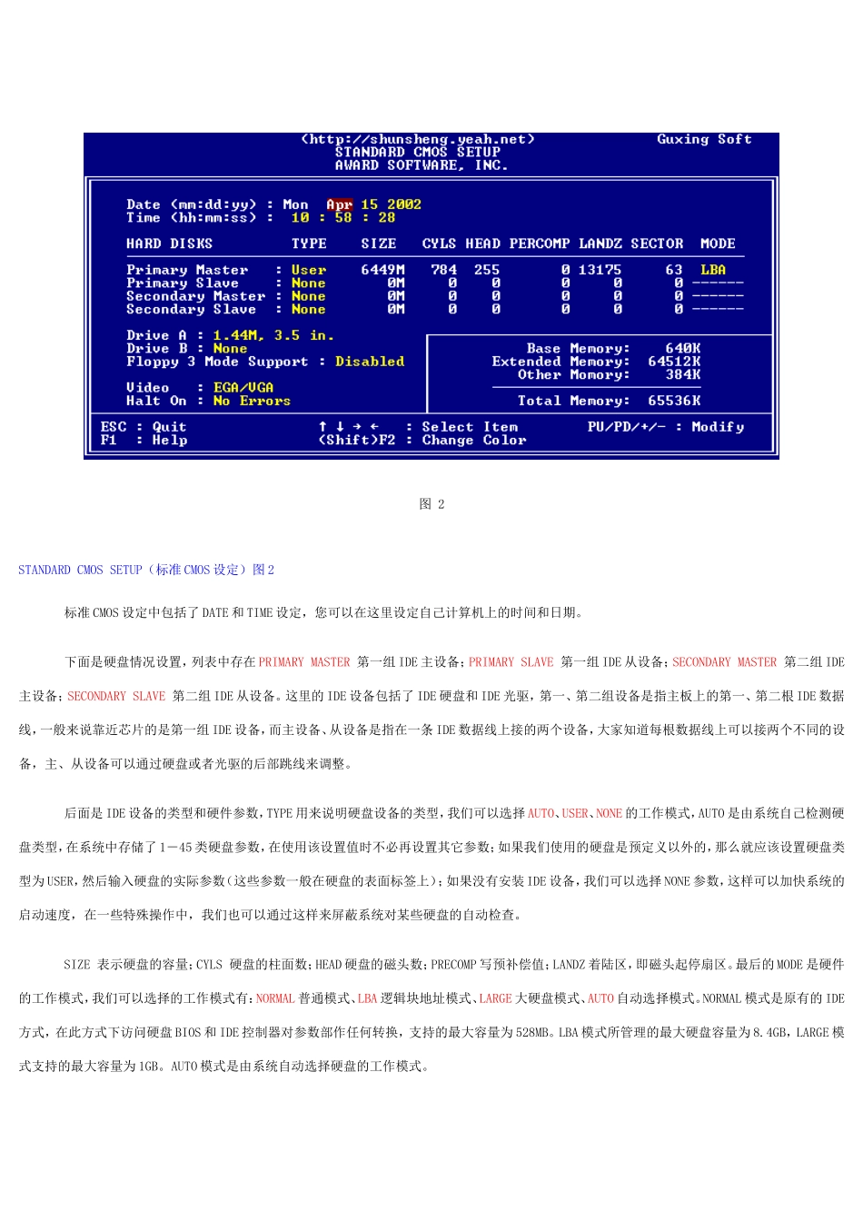 AWARDBIOS程序图解教程_第2页