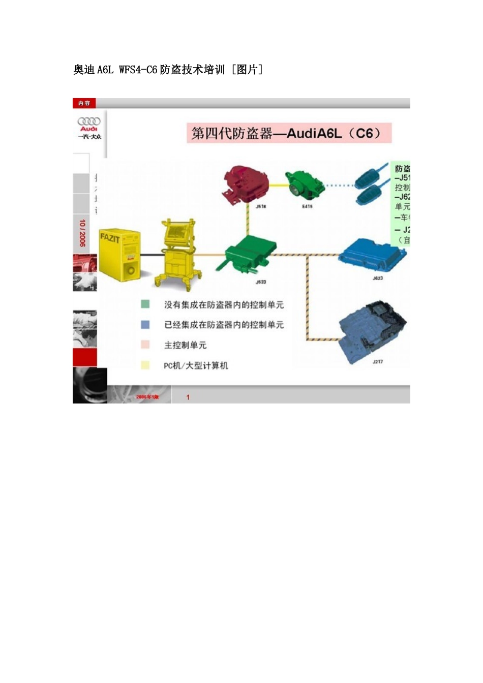 奥迪A6LWFS4-C6防盗技术培训_第1页
