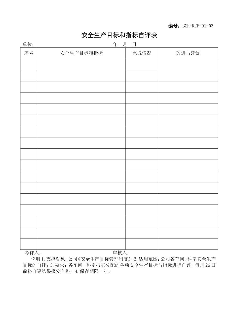 安全生产目标与指标讨论调查表_第3页