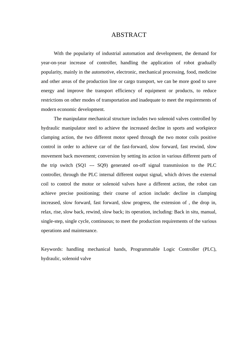 搬运机械手PLC控制系统设计和实现  机电一体化专业_第3页