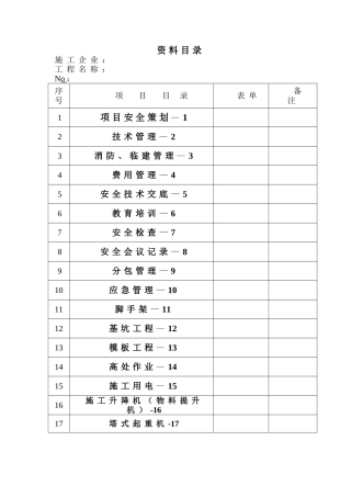 房地产验收工程资料目录
